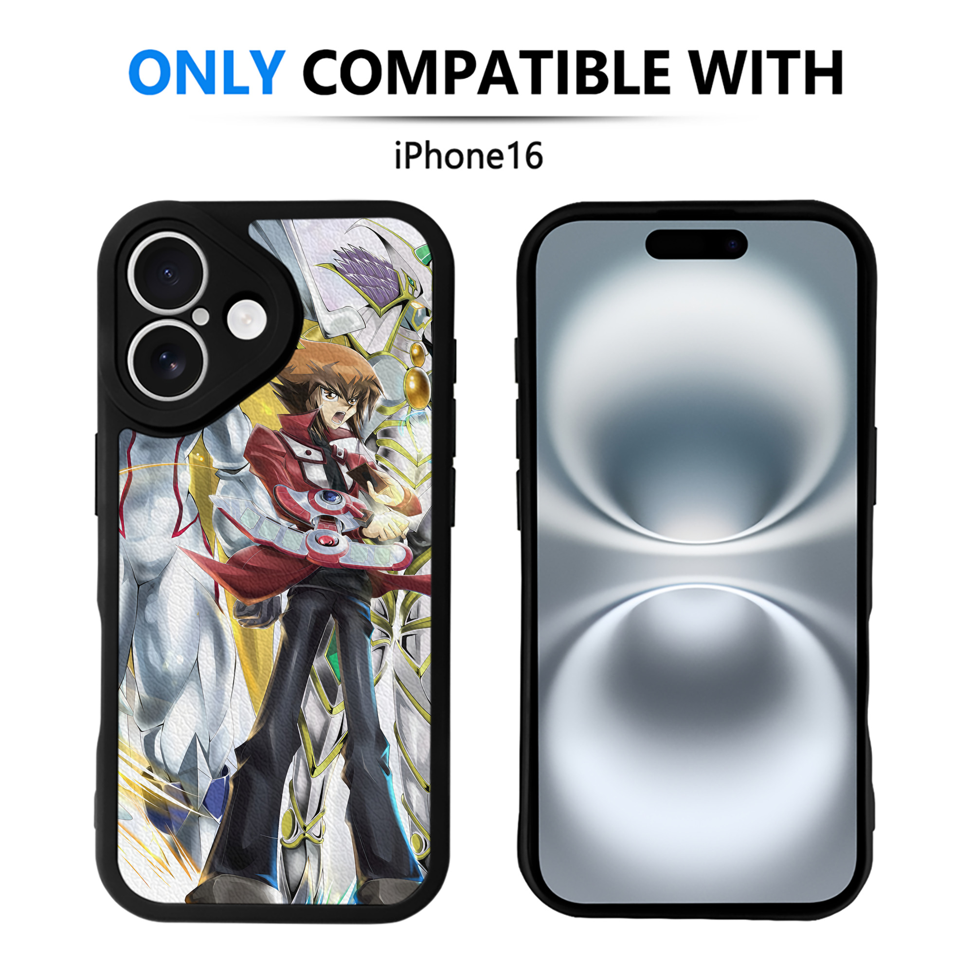 （画像用） 遊☆戯☆王 Yu-Gi-Oh! 【iPhone 16シリーズ対応】シリコンスマホケース（レザー調） 材質：シリコン